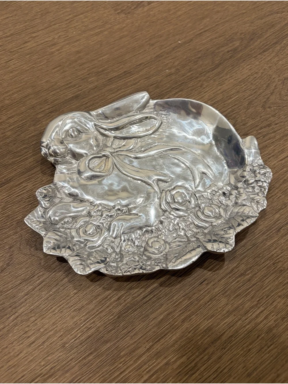Vintage Decorative Silver Bunny Dish